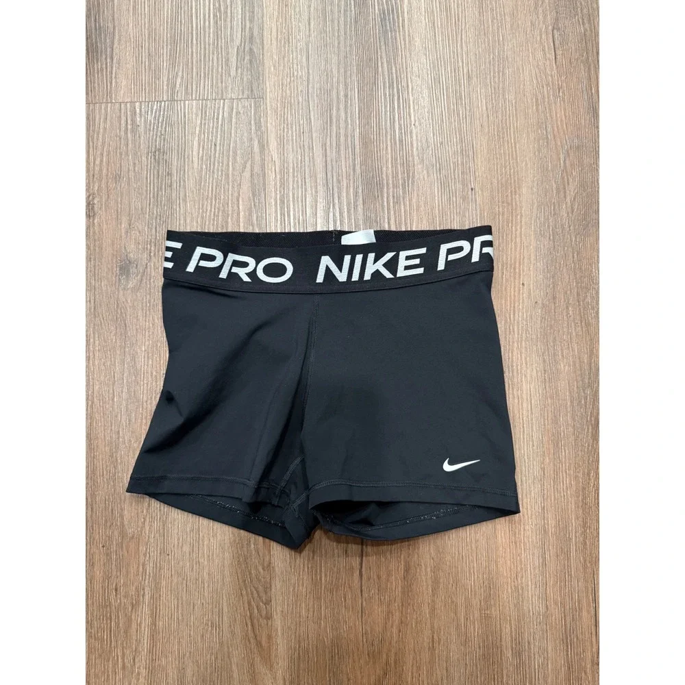 Nike Pro Dri-FIT Womens Black Compression Shorts Size M 3 Inch Inseam 157